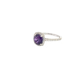 Amethyst Halo Ring
